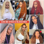Long Wet and Wave Lace Front Wigs Human Hair 180% Density Brazilian Virgin Hair Water Wave Lace Closure Human Hair Wigs for Black Women Pre Plucked with Baby Hair Natural Color 34 Inch