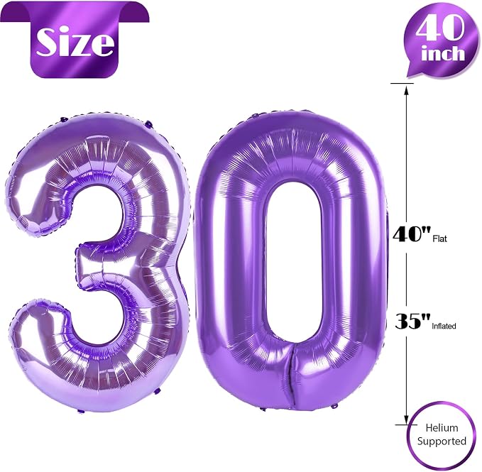 Purple 30 Balloon - Image 4