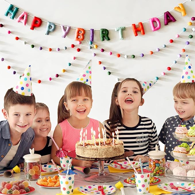 Pre-Strung Reusable 3D Happy Birthday Banner, Rainbow Birthday Decorations | - Image 6