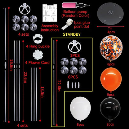 TONIFUL Halloween Balloon Stand Black Orange Balloon Centerpiece - Image 2