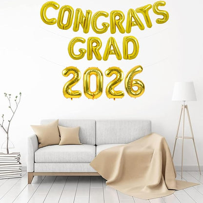 TONIFUL Graduation Balloons 16 Inch Gold Congrats Grad Balloons 16 Inch Gold - Image 3