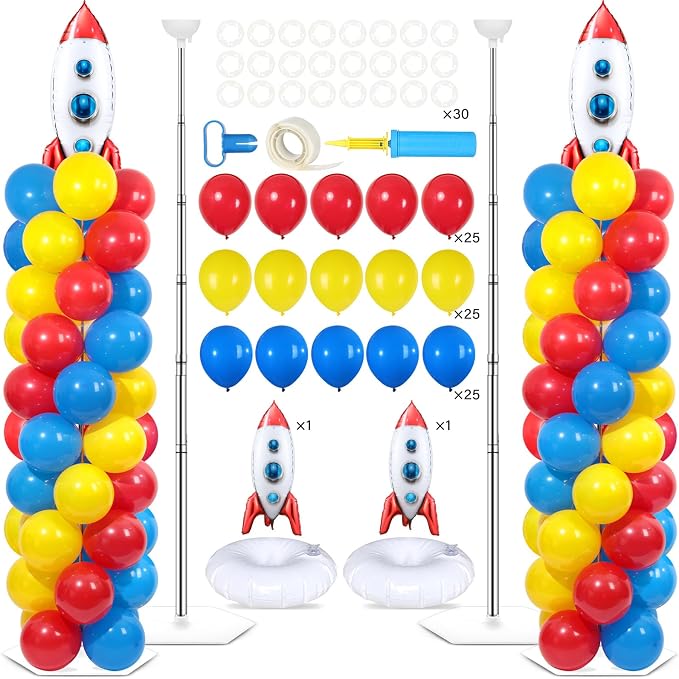 2 Sets Toy Inspired Story Balloons Column Stand Kit by Naozinebi