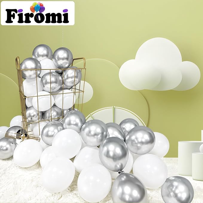 Firomi Small White Balloons 5inch 100 Pack Thicken Latex | Premium, Round after - Image 3