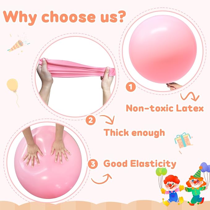 36 inch Pastel Pink Giant Balloons, balloons garland or arch as wedding - Image 3