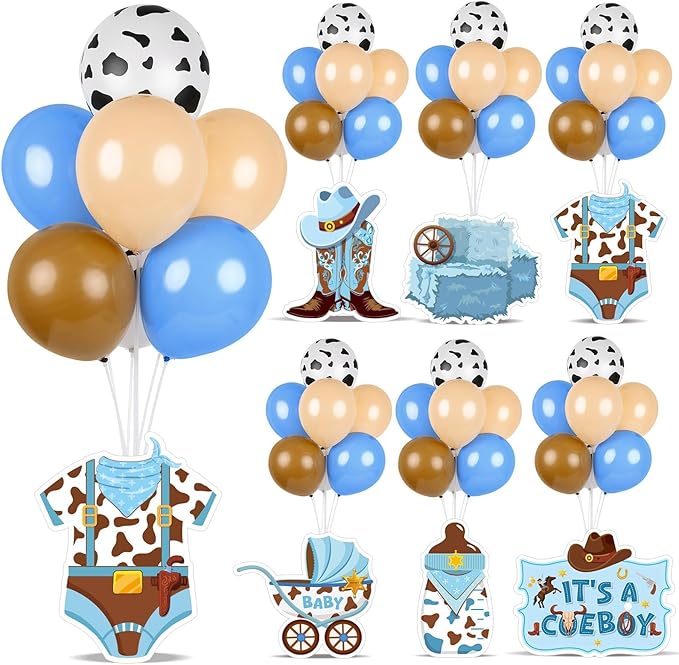 6 Sets Cowboy Baby Shower Balloon Stand Kit by Unknown