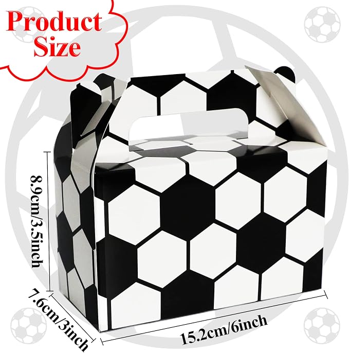 Tevxj 12 Pack Soccer Party Favor Boxes Soccer Treat Candy Snack Bags Party - Image 2