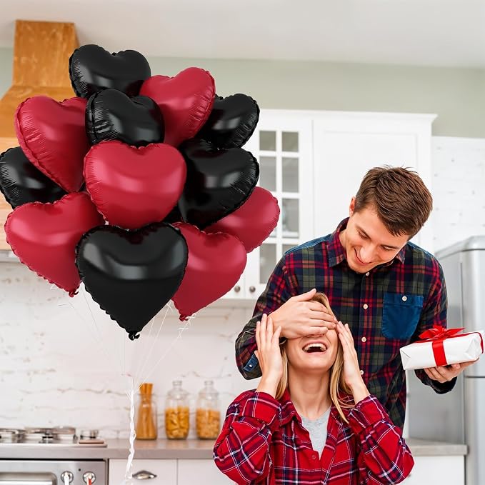 Black Red Heart Balloons - Image 4