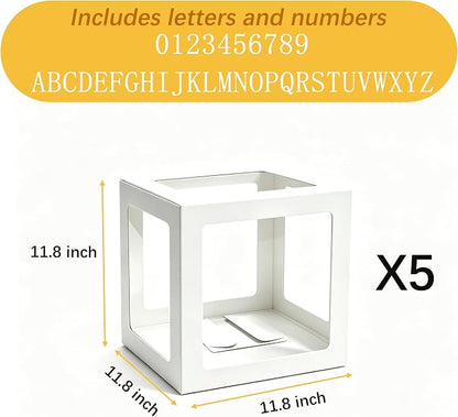 White Transparent Balloon Boxes, Balloon Box Blocks Backdrop - Image 2