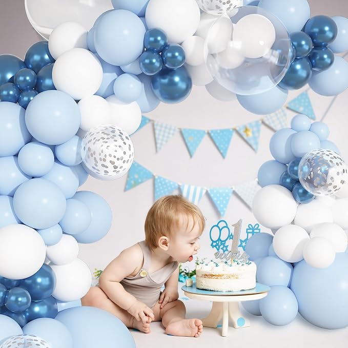Ouddy Party 149Pcs Blue and White Balloon Arch Garland Kit 18 12 10 5Inch | - Image 6