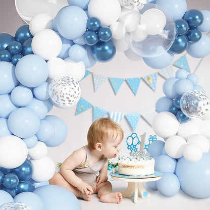 Ouddy Party 149Pcs Blue and White Balloon Arch Garland Kit 18 12 10 5Inch | - Image 6