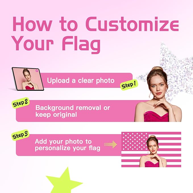 Custom Pink American US Flag - Image 2