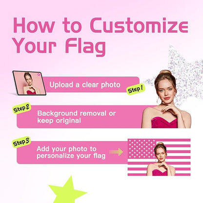 Custom Pink American US Flag - Image 2