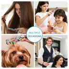 Large Wide Tooth Hair Comb, LADYAMZ [Tortoise Shell] Cellulose Acetate Round Tooth Comb for Straight/Curly Hair,Short/Long Hair Women Men or Kids, Easy Detangling Wet or Dry, Anti-static (Teal)