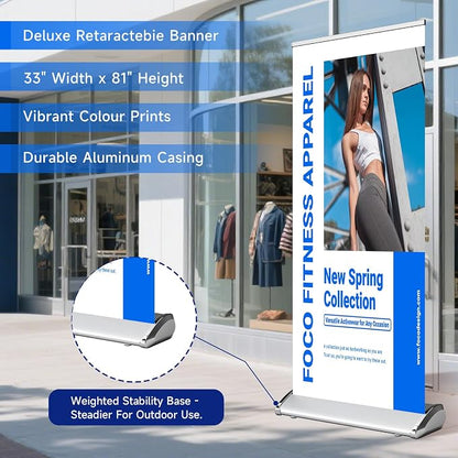 Custom Retractable Banner with Silver Aluminum Stand, Durable & Easy Setup - Image 2