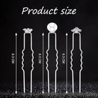 60 Pieces Bridal Hair Pins Accessories Pearl Rhinestone Flower U Shape Clips Jewelry Prom Hair Barrettes Decorations for Brides Bridesmaids Women