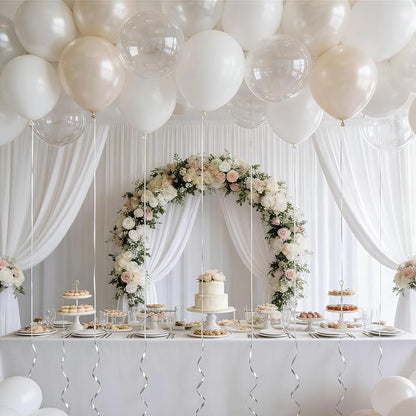 160Pcs 12 Inch White Pearl White Clear Latex Balloons Kit, Bride Balloons Arch - Image 7