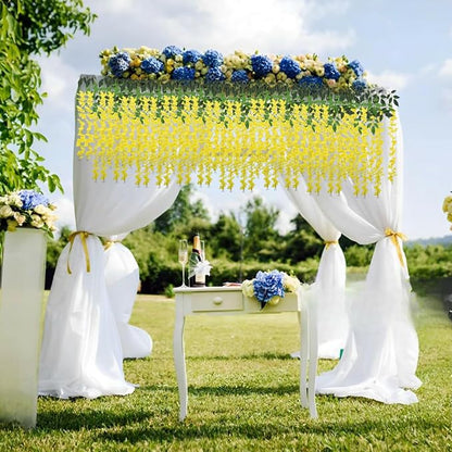 Artificial Wisteria Hanging Flowers Fake Wisteria Flower Garland Silk Vines - Image 4