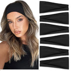 TERSE Black Headbands for Women Hair Bands for Women’s Hair Non Slip Women Thick Headband Stretchy Sweat Bands Headbands for Yoga Workout Every Day Basic Fashion Accessories