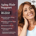 New Nordic Hair Volume Menopause, Supports Healthy Hair Growth During & After Menopause, Nourishes Mature Hair for Post-Menopausal Women, 30 Tablets