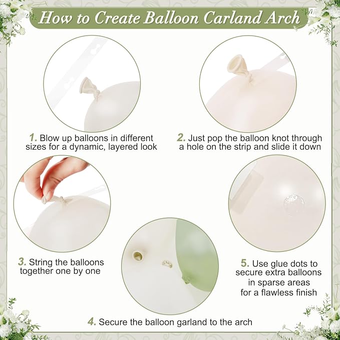Sage Green Balloon Arch Kit for Bridal Shower Baby Shower Decorations | 108Pcs - Image 7
