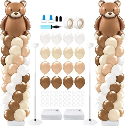 Kasyat 2 Set Bear Balloon Column Stand Kit Bearly Baby Shower Balloon Arch Kit by Kasyat