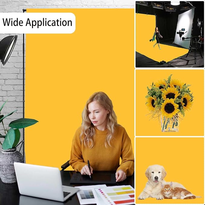 Yellow Photography Backdrop for Photoshoot, Fabric 6x9ft | Versatile Studio - Image 2