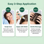 Hair Growth Care Serum Roll-On with Rosemary, Niacinamide, Amino Acids, Ginger, Biotin, Castor Oil, Batana & Caffeine, Nourishes Scalp for Thicker-Looking, Healthy Hair, 30ml/1.01 fl.oz