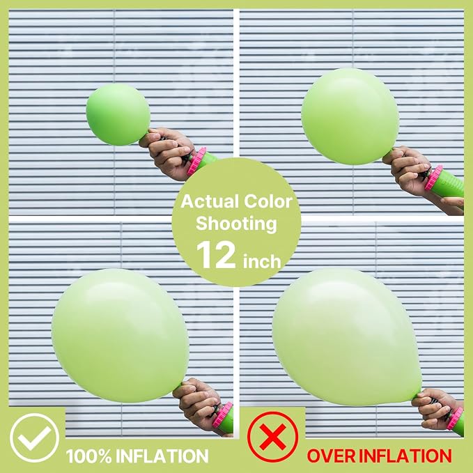 PartyWoo Lime Balloons 101pcs Green Light Green Color 12 Inch | Balloons - Image 4