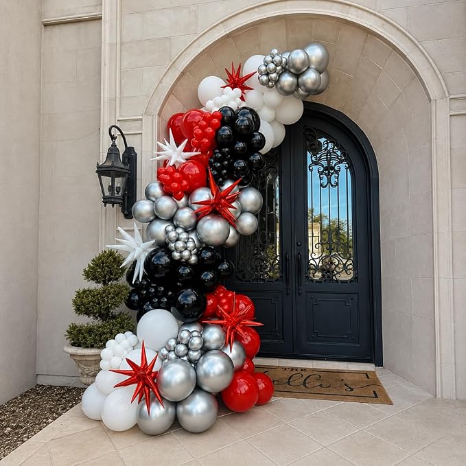 Black Red Confetti Balloons, 60 Packs 12 Inch Black Red Party Balloons - Image 6