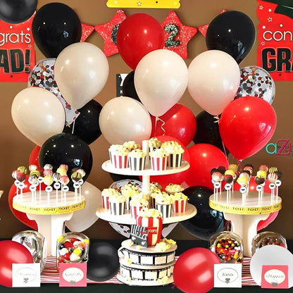 62Pcs Red and Black Balloons Kit - Image 2