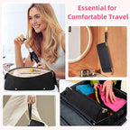 Hair Tools Travel Bag with Heat Resistant Mat, Portable Hair Tool Organizer Travel Carrying Case for Straightener, Flat Iron, Curling Iron, Hair Dryer& Hair Styling Accessories Women (Black)