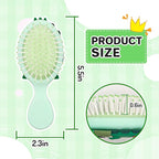 Toddler Hair Brush - Mini Hair Brush for Kids - Travel Brush for Boys and Girls - Baby Detangler Brush for Thin Hair - Dinosaur Brushes with Air Cushion - Green