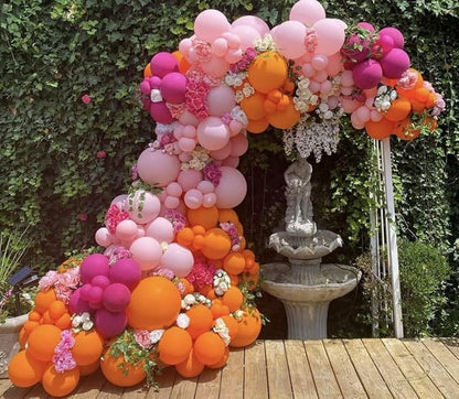 Pink and Orange Balloon Arch Kit, ADOINBY 161Pcs Hot Pink Orange Metallic Gold - Image 6