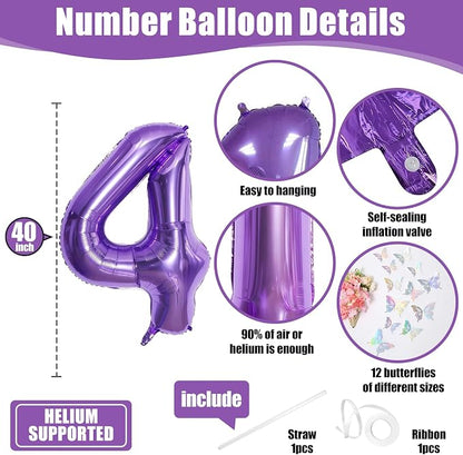 40 Inch Purple Number 4 Balloon - Image 2