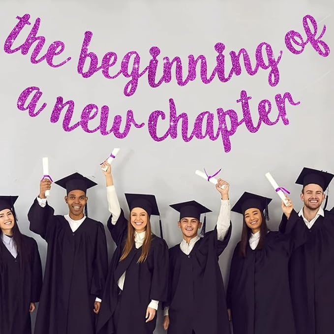 BEISHIDA Purple Pre-Strung Glitter The Beginning of A New Chapter Banner | - Image 4