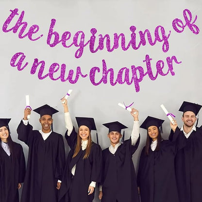 BEISHIDA Purple Pre-Strung Glitter The Beginning of A New Chapter Banner | - Image 4