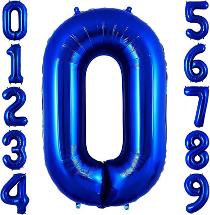 Navy Blue 0 Balloon Number, 40 Inch Number 0 Balloon Big Dark Blue 0 Foil Mylar by BBPOOL