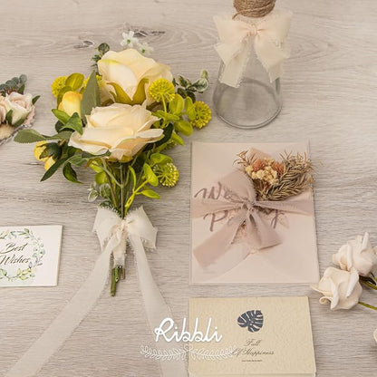 Ribbli Nude Ribbon 1 Inch x 3 Rolls Total 24 Yards Cream/Nude/Beige Handmade - Image 3