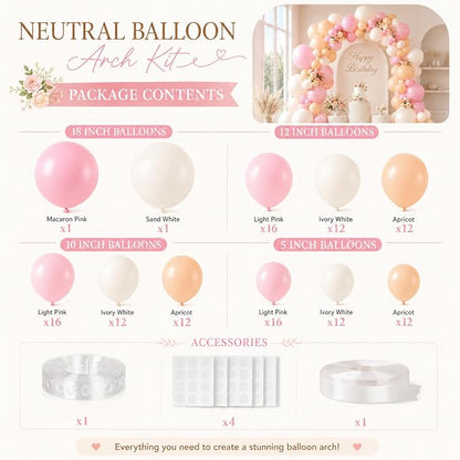 122PCS Neutral Balloon Arch Kit - Image 2