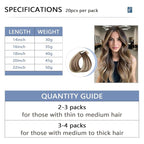 COOKAYU Invisi Edge Tape in Extensions Human Hair Walnut Brown to Ash Brown and Blonde Seamless Injected Tape Ins Straight invisible Hair Extensions 14Inch 30g 20pcs/pack