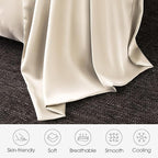 100% Silk Pillow Cases 2 Pack Queen Size Mulberry Silk Pillowcase for Hair and Skin Set of 2 Highest Grade 6A Silk Soft Breathable Cooling with Hidden Zipper, Beige