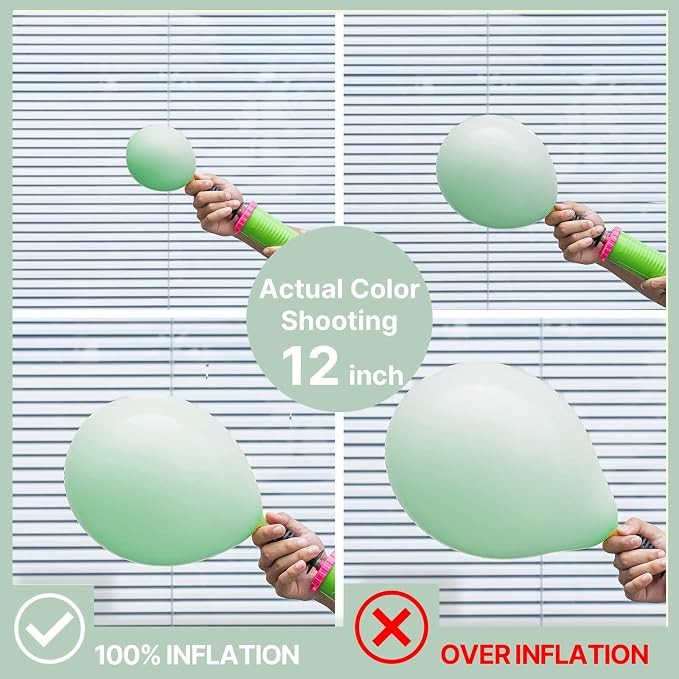 PartyWoo Light Green Balloons 50pcs Mint Pastel Peppermin Green Color | 12 Inch - Image 3