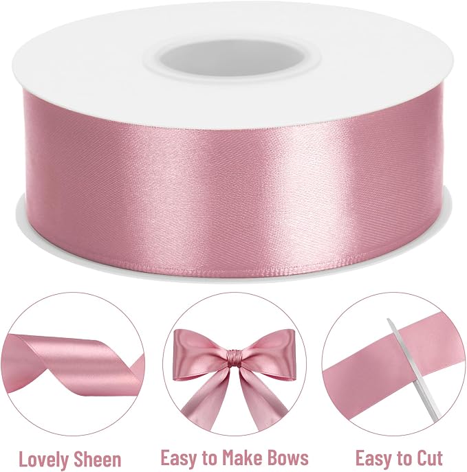 KINGLAKE Dusty Pink Satin Ribbon - Image 3