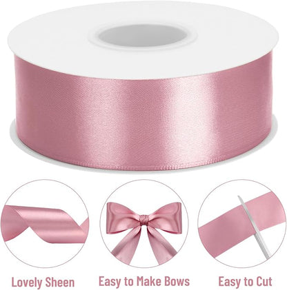 KINGLAKE Dusty Pink Satin Ribbon - Image 3