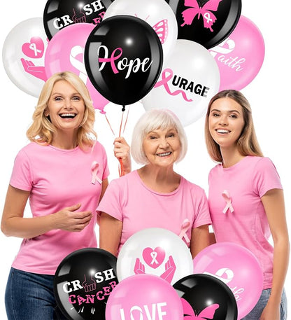 Tiamon 45 Pcs Breast Cancer Awareness Balloons Breast Cancer Party Supplies - Image 5