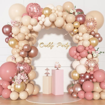 170Pcs Blush Dusty Rose Pink Balloons Garland Arch Kit 18 12 10 5 Inch | - Image 7