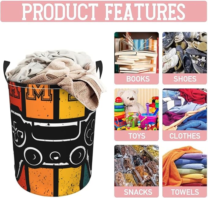 Gaming Laundry Hamper Bag With Waterproof Liner - Image 8