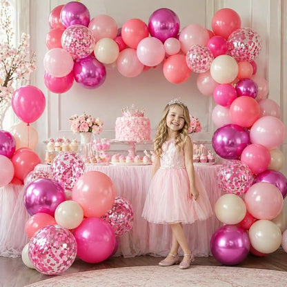 Shades of Pink Balloons 12 Inch, Hot Pearl Light Pastel Baby Dark Bright Pink - Image 3