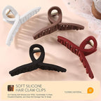 4Pcs Cloud Claw Clips for Women, 4.7 Inch Non-Slip Strong Hold Hair Claws, Unbreakable & Durable TPEE-Silicone Blend, Large Bendable Cozy Hair Clip for Thin/Thick/Curly Hair, All-Day Comfort