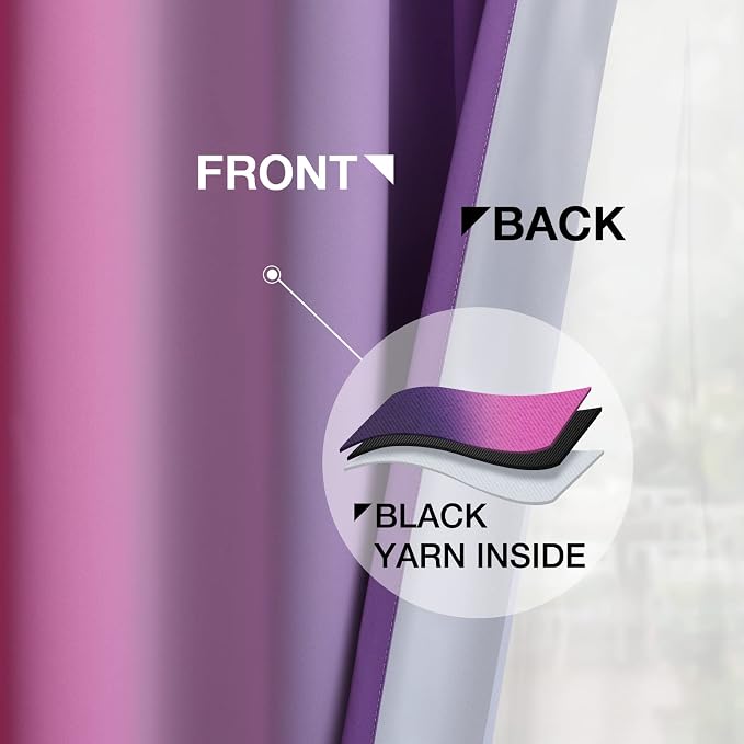 Yakamok Ombre Purple and Pink Curtains - Image 5